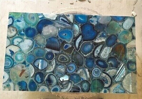 Blue agate backlit tile - agate,