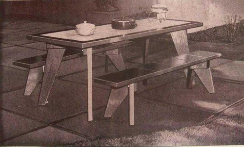 Tile top patio picnic - tile,