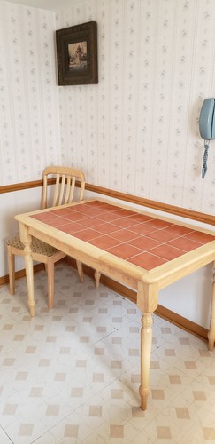 Wooden dining table with - wooden,