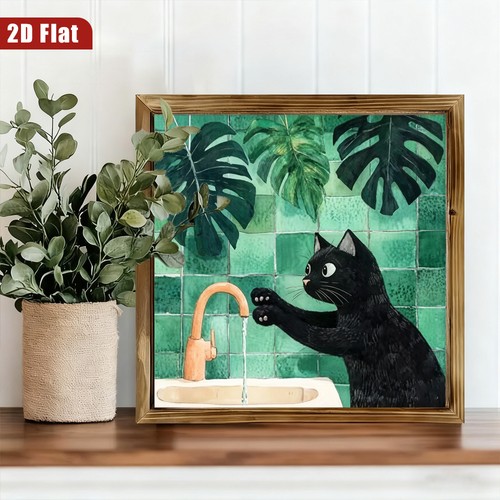 Black cat sink - sink, turtle