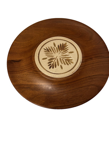 Vintage walnut wood lazy - wood, susan