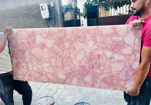 Natural rose quartz - quartz, slabs