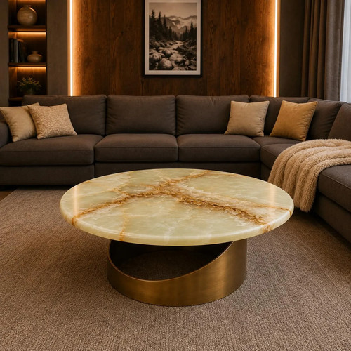 White onyx table top - white,
