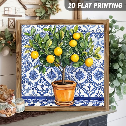 Potted lemon tree blue - potted,